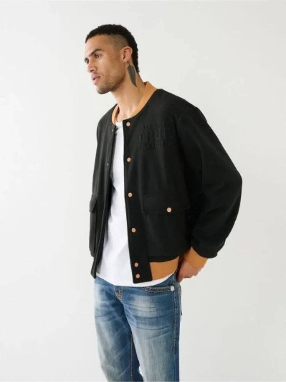 NEW True Religion Men's XXL Fleece Bomber Jacket NWT $199